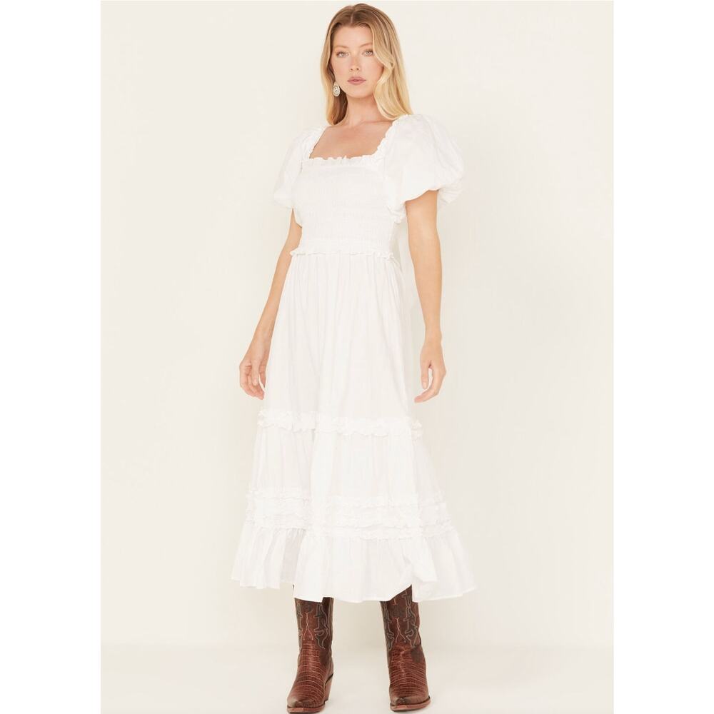 Cleobella Cherith Tier Midi Dress White Size XL NWT Timeless Elegance Western
